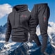 thumbnail image 3 of Ceisia Men's Loose Fit ECG Print Hooded Sweatshirt & Jogger Set - Warm Stretch Casual Two-Piece Tracksuit Gifts, 3 of 5