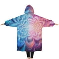 thumbnail image 2 of Oversized Wearable Blanket Hoodie,Colorful Burst Pattern Sherpa Blanket Hoodie with Super Pockets,Super Warm Fuzzy Pullover for Women & Men, 2 of 6