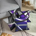 thumbnail image 2 of Set of 4 Purple Throw Pillow Covers Modern Abstract Black Grey Stripes Gray White Acrylic Bold Decorative Pillow Cases Home Decor Square 18x18 Inches Pillowcases, 2 of 6