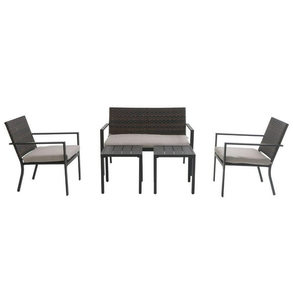 Set Sala Metálica Mainstays 5 piezas Gris