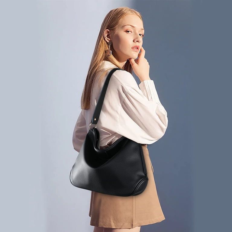 Montana West Soft Hobo Bag with Gold Hardware, Black photo 6