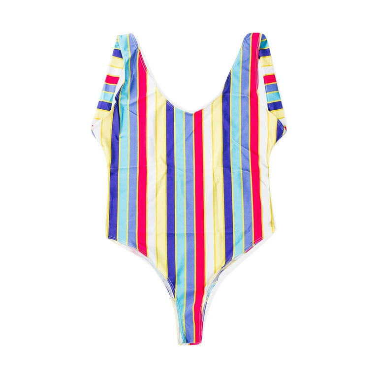 Multiway Multi-colored Striped One-piece Swimsuit – HSIA