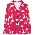 thumbnail image 4 of Top-kevin Women Long Sleeve Pajama Set Comfy Pjs Sets Horses Flowers Pattern 2 Piece Lounge Set, 4 of 12