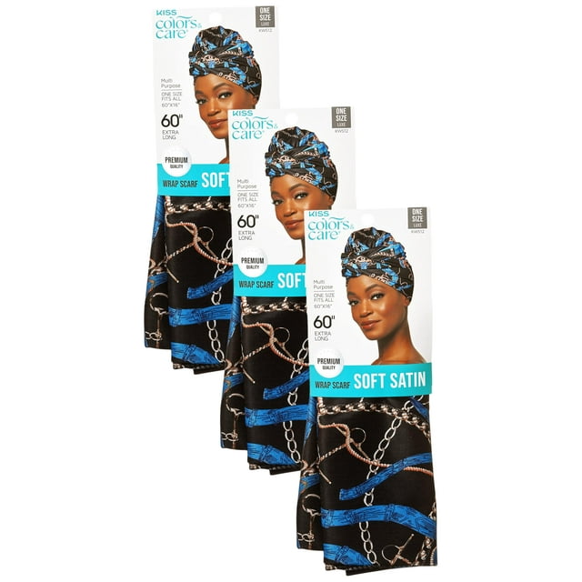 Envoltura de satén suave Scarf KISS Colors & Care para el cuidado del cabello