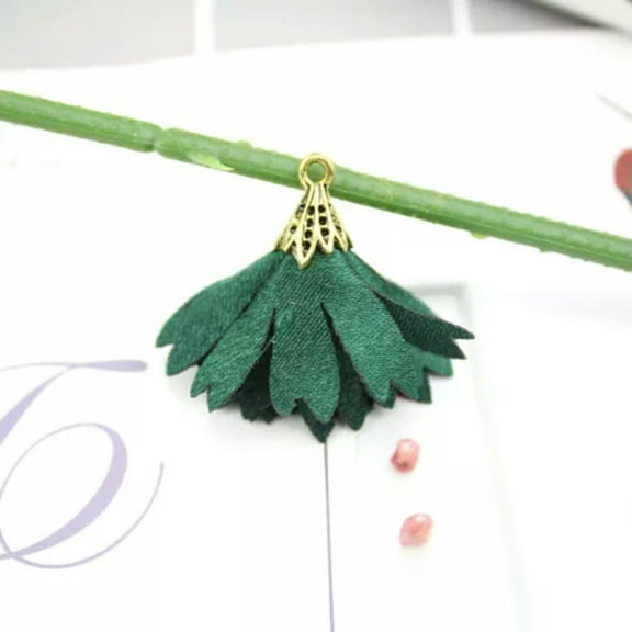 U8MO 10pc/lot Flower tassels for jewelry making DIY Earrings Tassel Pendants Trim-atrovirens-10pcs
