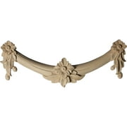 Ekena Millwork 16 1/8"W x 6"H x 1 3/8"D Medium Floral Swag, Alder