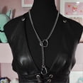 thumbnail image 4 of Heart O ring Slip Chain Necklace for Women Stainless Steel Cuban Chain Heart Necklace Punk Rock Collar Necklace Handmade Adjustable Lariat Y Necklace, 4 of 4