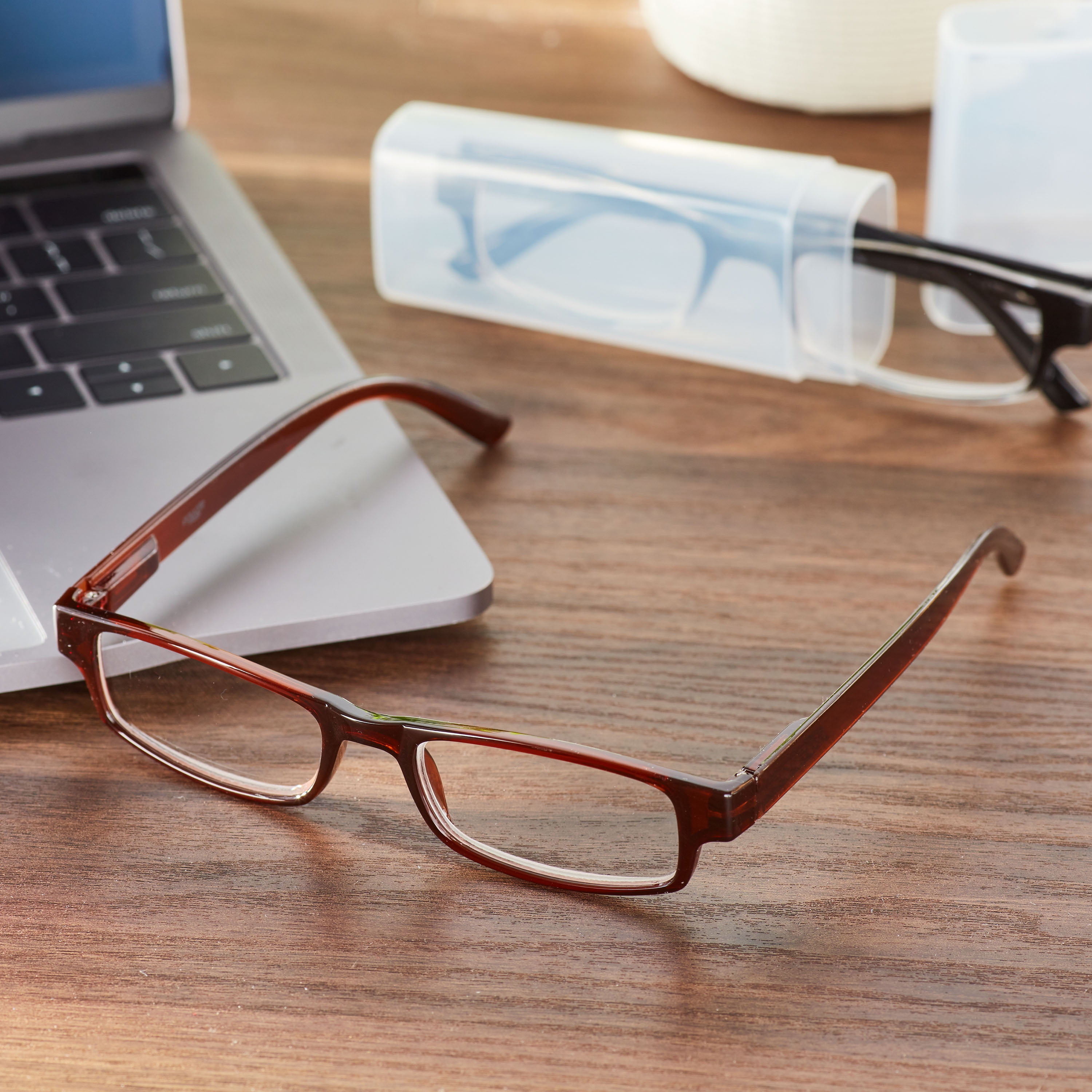 Equate Phoenix Value 2-Pack Unisex Rectangular Reading Glasses with Case, +1.50