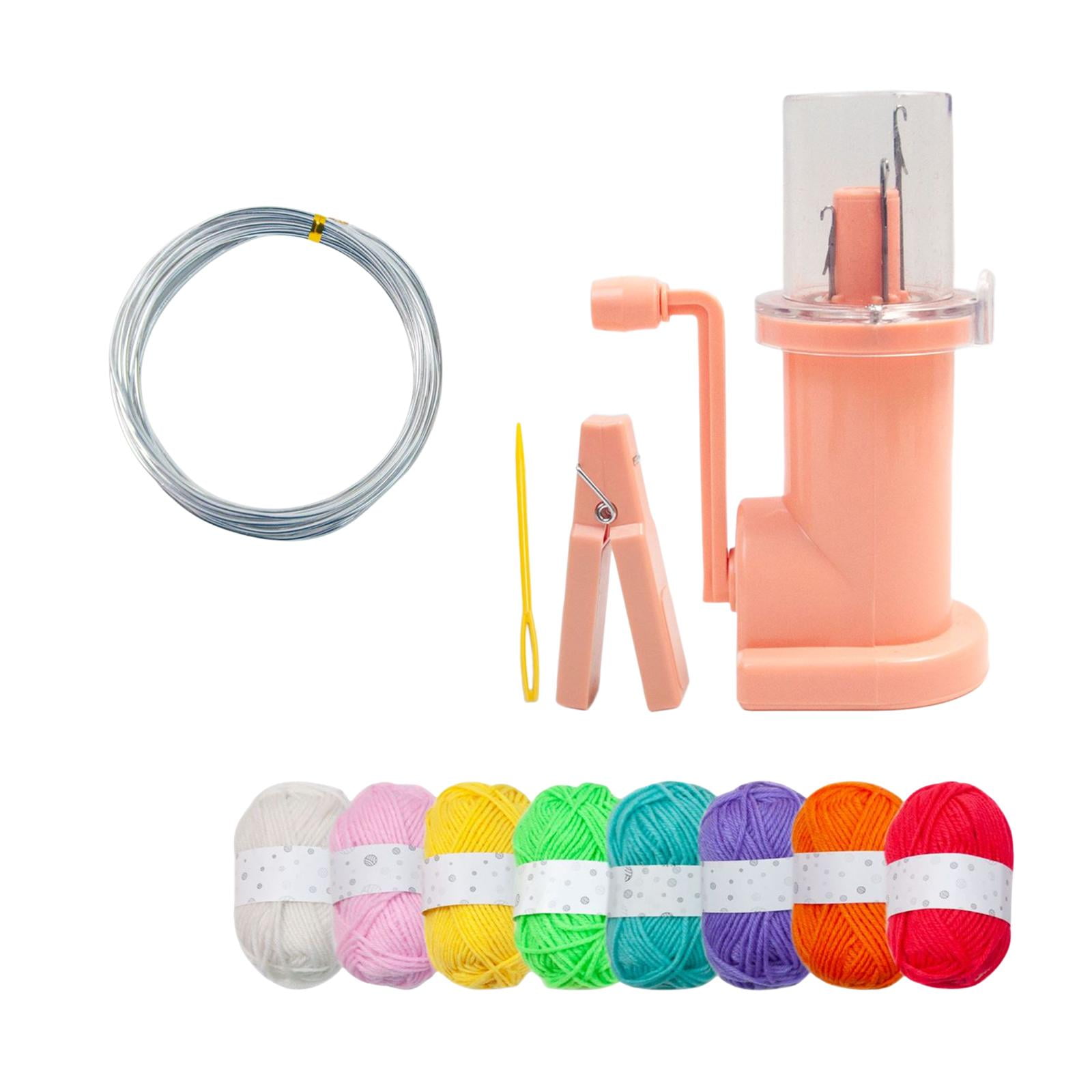 Hand Knitting Machine Compact Manual Portable DIY Darning Patching Tool set Pink