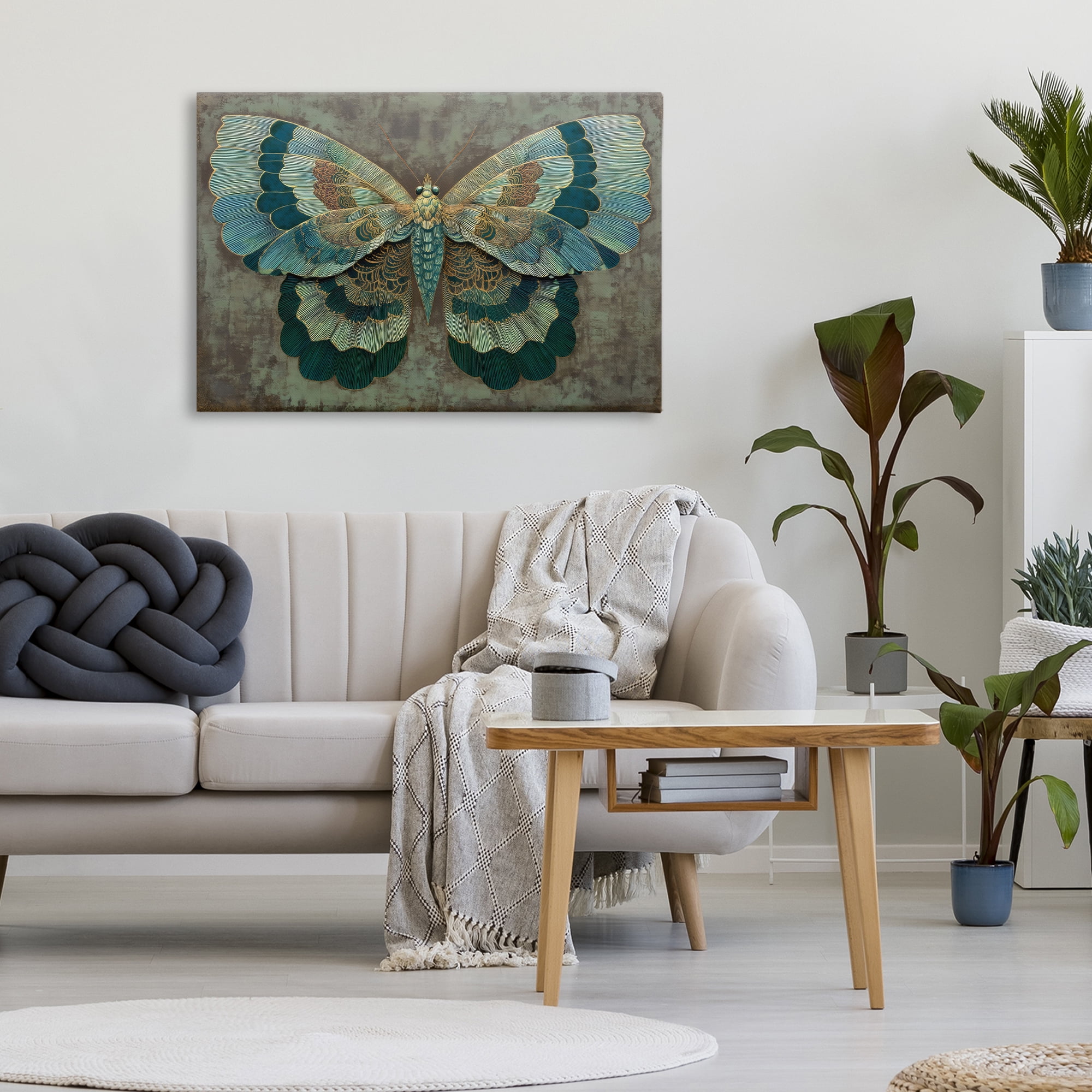 Stupell Industries Golden Jewel Butterfly Canvas Wall Art, design by Petal Prints Design