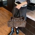 thumbnail image 4 of Hfppkn Leopard Print PU Leather Slouchy Tote Bag Short Handle Underarm Shoulder Handbag for Women 36x12x20cm Brown, 4 of 7