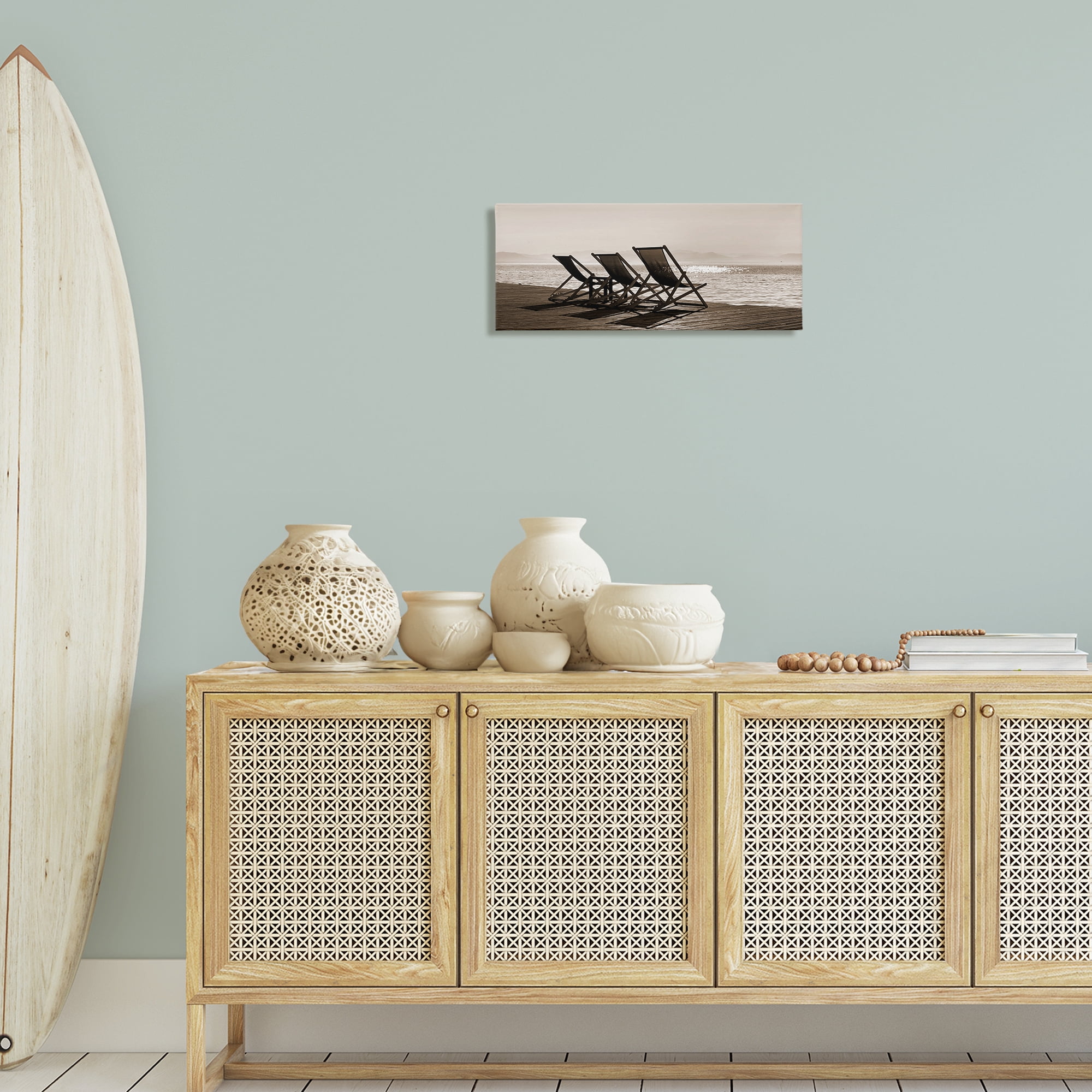 Stupell Industries On Deck Beach Chairs Coastal Photography Gallery Wrapped Canvas Art Print Wall Art, 24 x 10