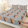 thumbnail image 3 of Castle Fairy Kids Teenagers Highland Cow Full Size Sheets,Farmhouse Animal Bed Sheets, 3 of 7