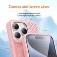 thumbnail image 4 of CCSmall for Apple iPhone 16 Pro Heat Dissipation Case with Magnetic Ring, Mesh Breathable Hollow Cellular Hole Slim Phone Case Cover for iPhone 16 Pro SR Pink, 4 of 8
