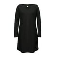 thumbnail image 4 of USSUMA Skirts for Women Trendy Summer Women'S Casual Dresses Long Sleeve Crew Neck Casual Slim Hollow out Maxi Dress Leisure Skirts Breathable Dress Outdoor My Order Black Dress Size-L, 4 of 6