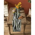 thumbnail image 5 of ERUNPONLY Sage Green Stripe Table Runner - 36 Inch Long Grey White Geometric Modern Abstract Cotton and Linen Blended Dress Scarves Farmhouse Table Runner for Kitchen Dining, Coffee Table, 13"x36", 5 of 8