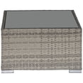 thumbnail image 1 of Rattan Garden Coffee Table, 25.6" Square Garden Rattan Table with Tempered Glass Top, Grey, 1 of 7