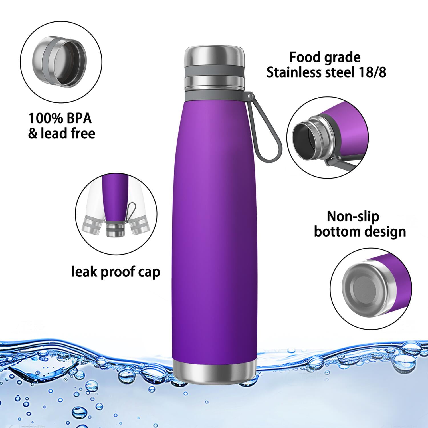 29oz Insulated Water Bottle with Tea Infuser, Stainless Steel Travel Mug, Colorful Gradient Print