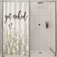 thumbnail image 2 of Get Naked Small Stall Wildflower Half Shower Curtain 36Wx72H Inch Farmhouse Flower Botanical Floral Herbs Decor Bathroom Windows Balconies Fabric Polyester Waterproof 7 Pack Plastic Hooks, 2 of 6