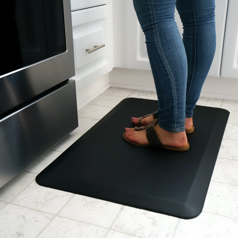 Anti-Fatigue Standing Mat, Ergonomic 20 inch x 32 inch, 3/4 inch Thickness for Home Kitchen and Office Standing Desks by ZooVaa - 10-oam-001b, Black