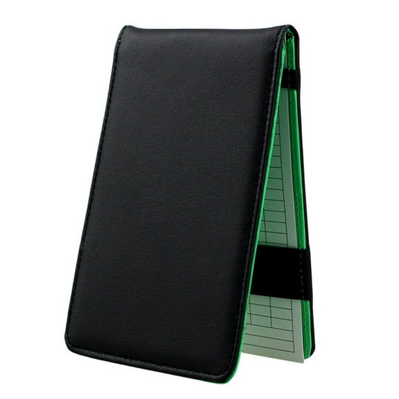 ADDHAT Lightweight Golf Scorebook Black PU Cover Score Recording Tool for Golfers