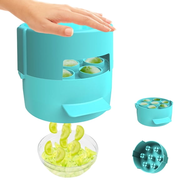 Grape Cutter Tool for Toddlers -Grape Slicer with 7 Individual Holes,Grape Tomato Strawberry Cutters Quarter Slicer tool For Fruits Salad Cake Decoration,Stainless Steel kitchen Gadget Fruit cutter