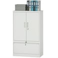thumbnail image 1 of CoSoTower Classeur Latéral, Armoire de Rangement en Métal, Armoire de Garage avec Doubles Verrous, Tablette Réglable et Tiroir de Classement, Blanc, 1 of 7