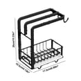 thumbnail image 3 of Stainless Steel Kitchen Countertop Organizer - Multi-Tier Towel Rack with Drip Tray, Space Saving Sponge Holder, Modern Bathroom Storage Shelf, Sturdy & Rustproof, Compact for Small Spaces (White/Bla, 3 of 7