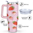 thumbnail image 3 of Strawberry1 40 Oz Tumbler with Handle Lid and Straw, Stainless Steel Double Walled Vacuum Insulated Cup, Cute Anniversary Wedding Birthday Gifts Tumbler for Women Men Friends Outdoor Indoor, 3 of 7