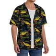 thumbnail image 4 of KLL Monster Truck1 Print Men's Shirt Short Sleeve Button Down Summer Cuba Beach Shirts- Large, 4 of 7