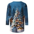 thumbnail image 4 of LEKWK Christmas Clothing Women Xmas Tree Crew Neck 3/4 Sleeve Tops Christmas Outfits for Women Funny Workout Vintage Christmas Shirts for Women, 4 of 5