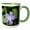 Green/White, variant on 3drose, Lilac Periwinkle Flower, 11oz Two-tone Red Mug