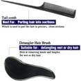 thumbnail image 6 of Abaima 5 Pieces Hair Brush Comb Set Detangling Paddle Brush Round Hair Tail Comb Wet Dry Brush for Women Men Hair Styling(Black), 6 of 7