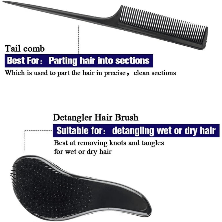 Abaima 5-Piece Hair Brush and Comb Set, Anti-Static photo 6