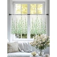 thumbnail image 4 of Green Polka Dots Sheer Curtains 54 Inch Length 2 Panels Set, Watercolor Abstract Art Voile Window Treatment Rod Pocket Short Kitchen Curtains Drapes for Bedroom 52"x54"x2, 4 of 7