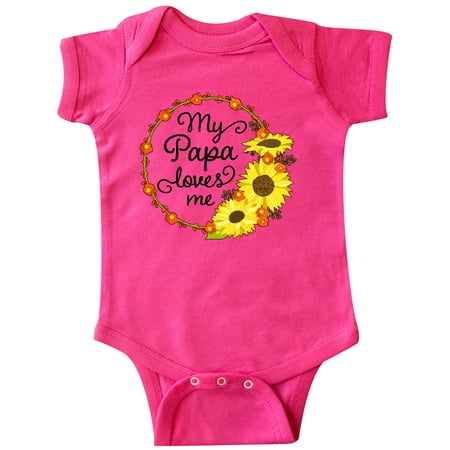 

Inktastic My Papa Loves Me with Sunflower Wreath Gift Baby Boy or Baby Girl Bodysuit