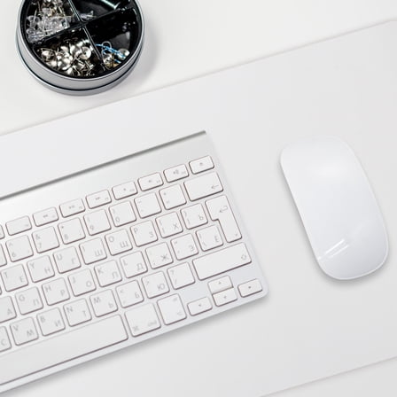 WHAMVOX Mouse Desk Pad Leather White 1Pcs 23.8X11.8in