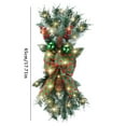thumbnail image 3 of Cordless Prelit Christmas Teardrop Swags Stairway Trim - Artificial Pine Greenery Garland Wreath with Bowknot & Pinecone for Outdoor Indoor Front Door, Window, Staircase Xmas Holiday Home Decor, 3 of 9