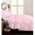 thumbnail image 2 of DNG Creations 5 Piece Ruffle Ribbon Design Comforter ( Twin/Twin XL Size ) Ultra Soft All-Season 550 GSM 800 Threads Count,100% Egyptian Cotton - Solid Baby Pink Colour, 2 of 5