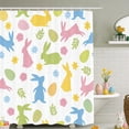 thumbnail image 2 of Easter Shower Curtain With Rabbits And Easter Eggs, Waterproof Polyester Bathroom Decor With 12 Hooks, 71 x 40 Inches Holiday Bathroom Partition For Kids And Adults, 2 of 6