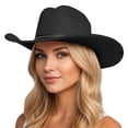 thumbnail image 1 of Chapeau de Cowboy Western à Grand Bord avec Design Classique Incurvé pour Tenue Décontractée à la Maison et Activités Extérieures, 1 of 5