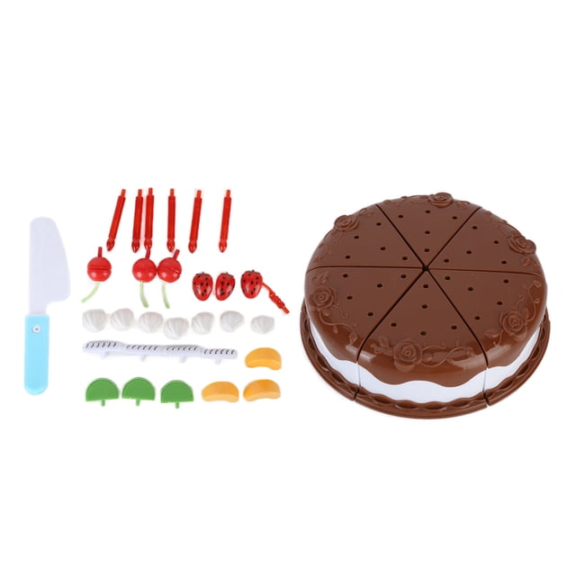 Set de pastel de Cumpeados de juego, Atractiva Jugada de Pastel de Cumpeados de Chocolate Para Niños Mayores de 3 Años para Dy Fingend Play Pastel de cumpleaños Toy Toy Jugar A
