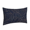 thumbnail image 2 of Balery Copper-Gold Gloss Outline Navy Dark Blue Bedding Queen Pillow Cases - Envelope Closure - Soft Brushed Microfiber Fabric - Shrinkage and Fade Resistant Pillow Cases-16"x24", 2 of 9