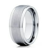 Silly Kings 9mm Gray Tungsten Carbide Wedding Band Brushed Finish Ring Men & Women Comfort Fit 7.5