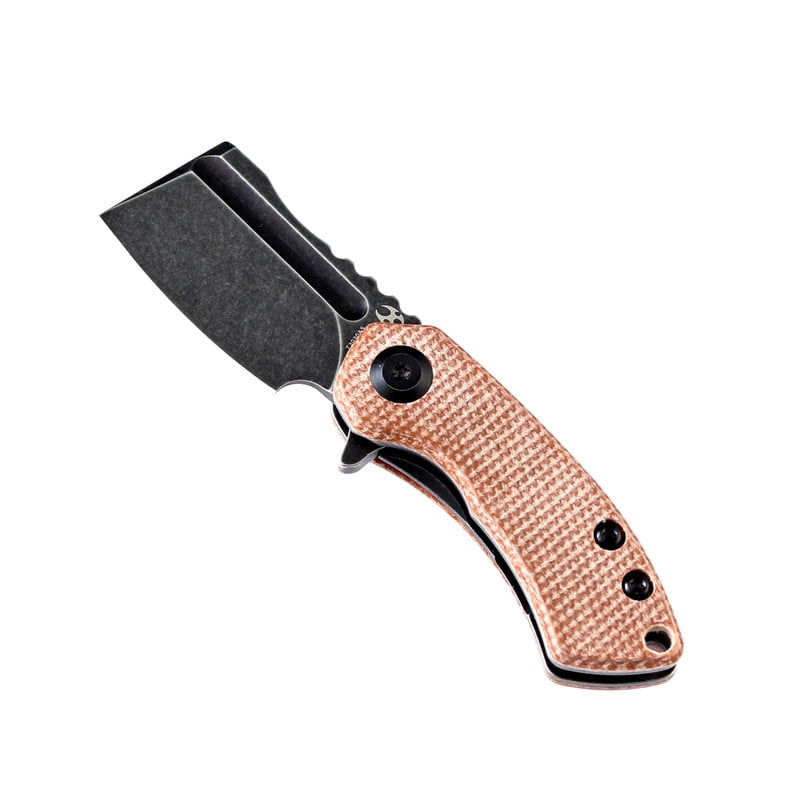 Kansept Mini Korvid Folding Pocket Knife 1.45'' 154CM Blade,Brown Micarta Handle,T3030A5