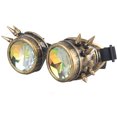 thumbnail image 2 of C.F.GOGGLE Rivet Kaleidoscope Rave Rainbow Crystal Lenses Steampunk Goggles, Black/ Copper/ Brass, 2 of 3