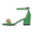 thumbnail image 2 of XYD Women Chunky Block Heel Sandals Spike Crystal Open Toe Ankle Strap Buckled Pumps Casual Dressy Shoes Size 15 Green, 2 of 4