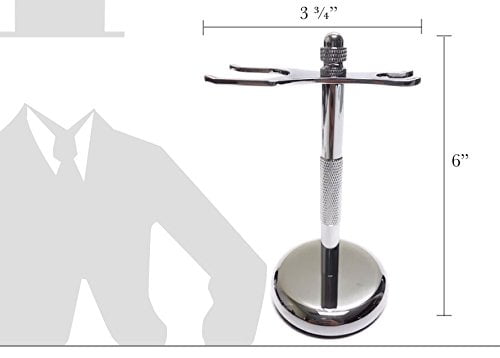 Shaving Brush and Razor Stand with Knurled Etching from GBS