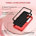 thumbnail image 2 of I-HONVA For Samsung Galaxy S25/S24 Plus Case,3-Layer Military Grade Drop Protection Anti-Slip Rugged Shockproof Dustproof Protection 6.7 inch Phone Case,Red Black, 2 of 7