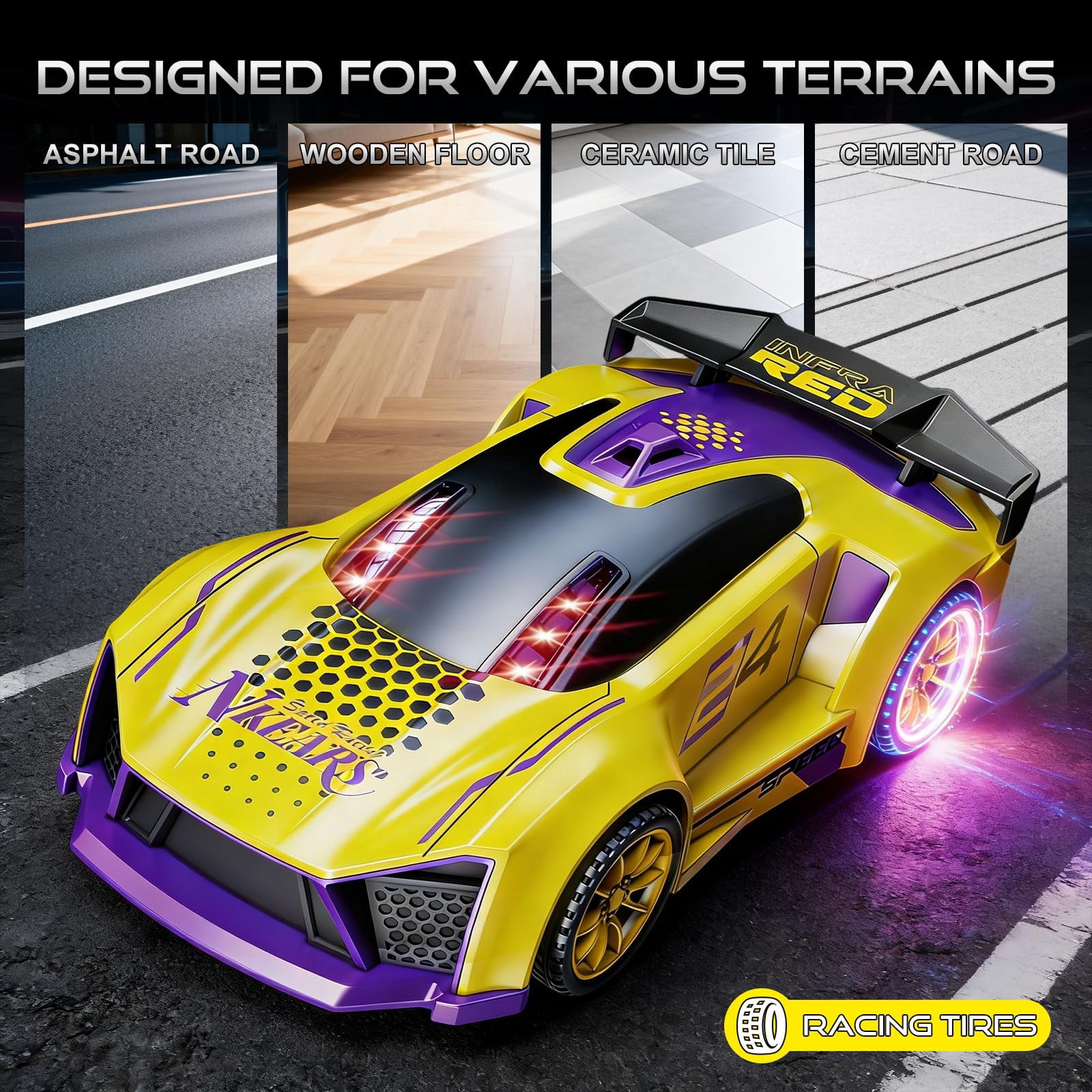 3 IN 1 Remote Control Car for Kids,2.4GHz RC Stunt Car Toys with Flip Effects,Racing and Drifting,Family-Friendly,Gift for Boys Girls,Yellow